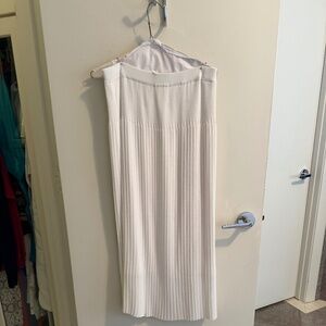 White pleated maxi skirt